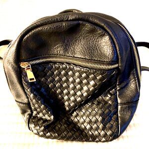 Women's Vegan Leather Mini Backpack Black Purse Emperia Los Angeles New York